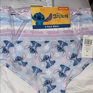 5 Pack Disney Stitch Ladies/Junior’s Bikini Underwear- Multiple Colors! Soft!